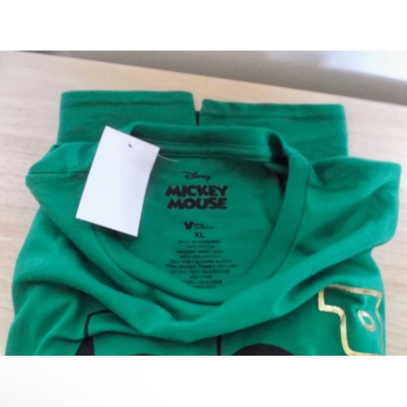Disney Green Mickey Mouse Tee with Gold Accents - Picture 3 of 4